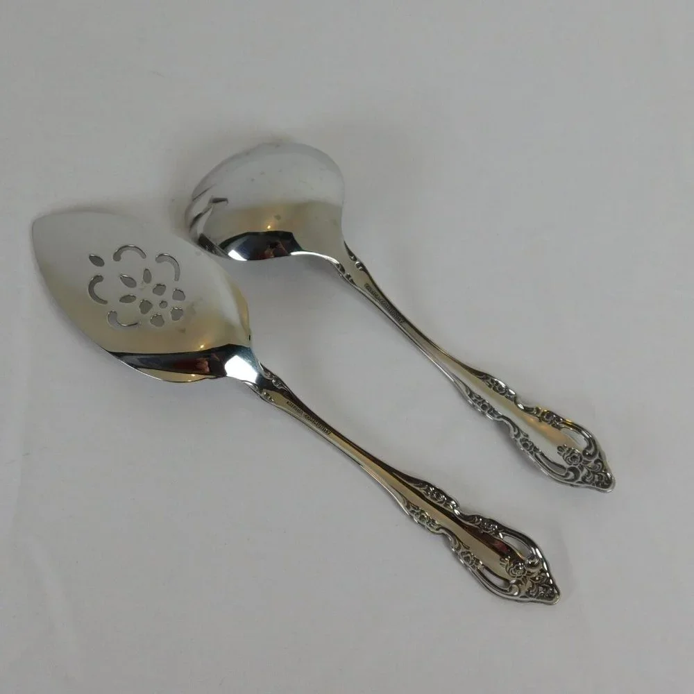Oneida Brahms Community Stainless 5 Serving Pieces Pie Gravy Sugar Butter Fork